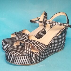 𝅺new Cross Strap Wedge Sandals Glittery Sparkly